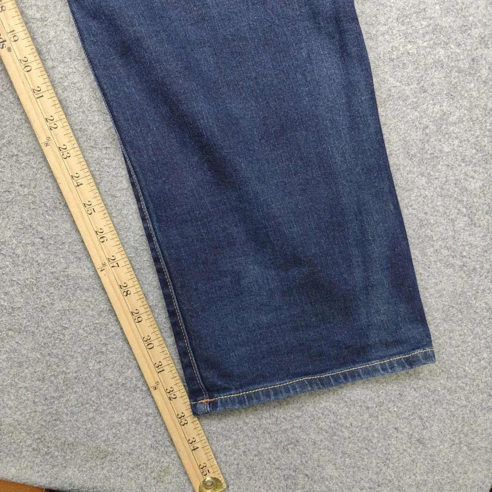 True Religion Ricky Jeans Mens 46x34 Blue Wash Relaxed Straight Stretch Denim